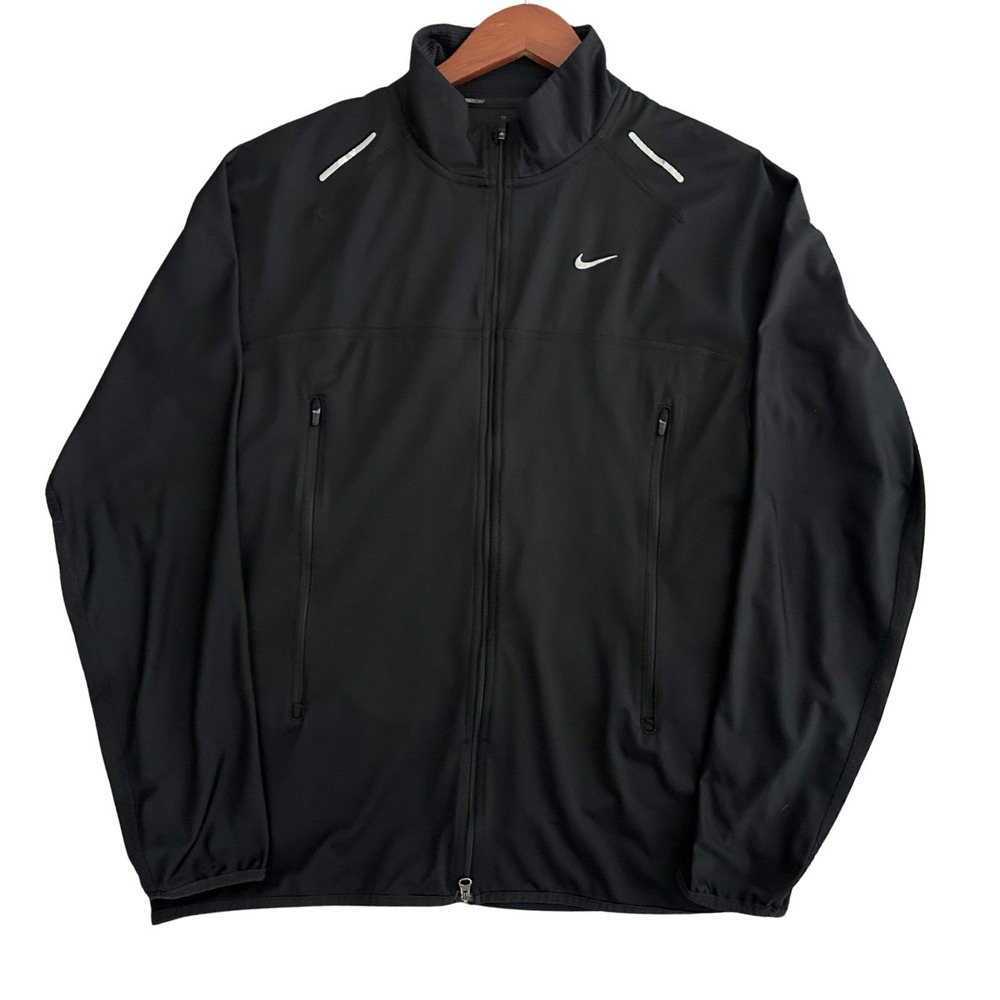 Nike Dri-FIT Men's Large Black Full Zip Running Training Jacket 380808-010